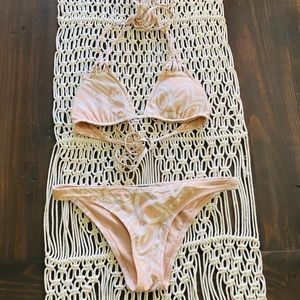 Aerie cheeky nude/pink bikini set